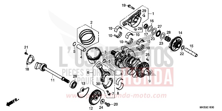 VILEBREQUIN/PISTON de Africa Twin DCT PEARL GLARE WHITE (NHB53H) 2020
